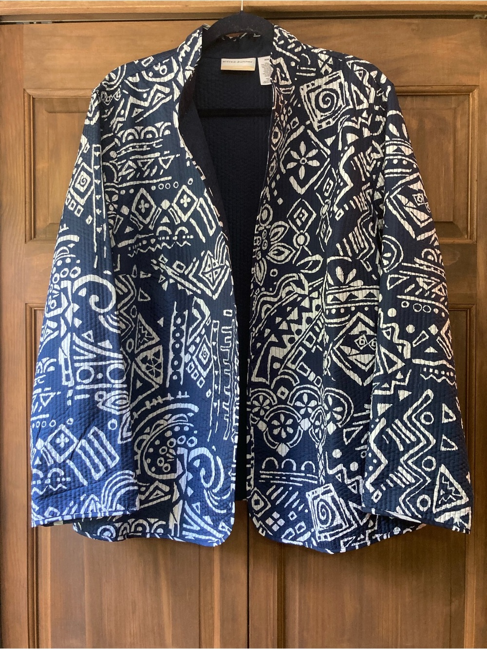 Alfred Dunner Navy Blue & White Open Jacket 20W